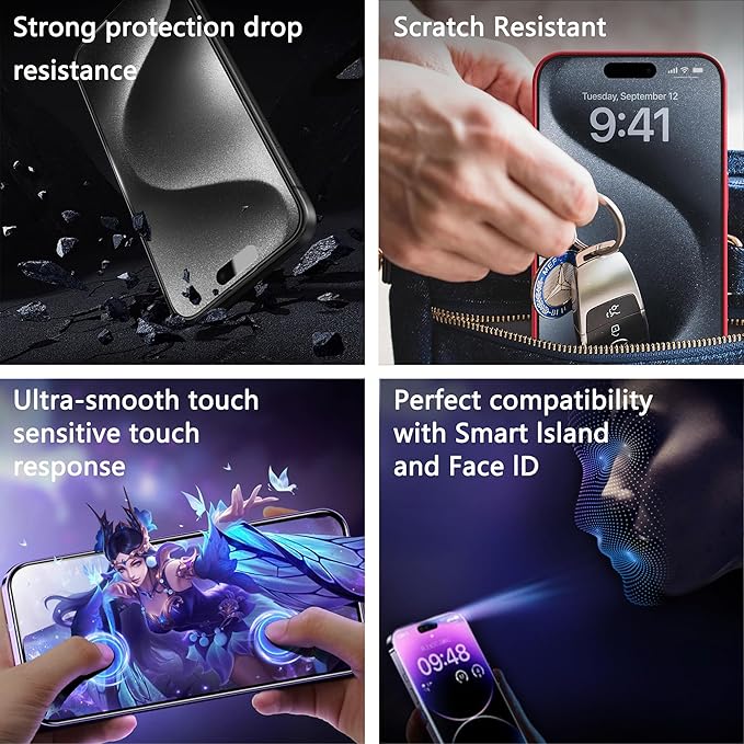 2 Pack Matte Screen Protector for iPhone 12 Pro Max, 9H Tempered Glass - Image 6
