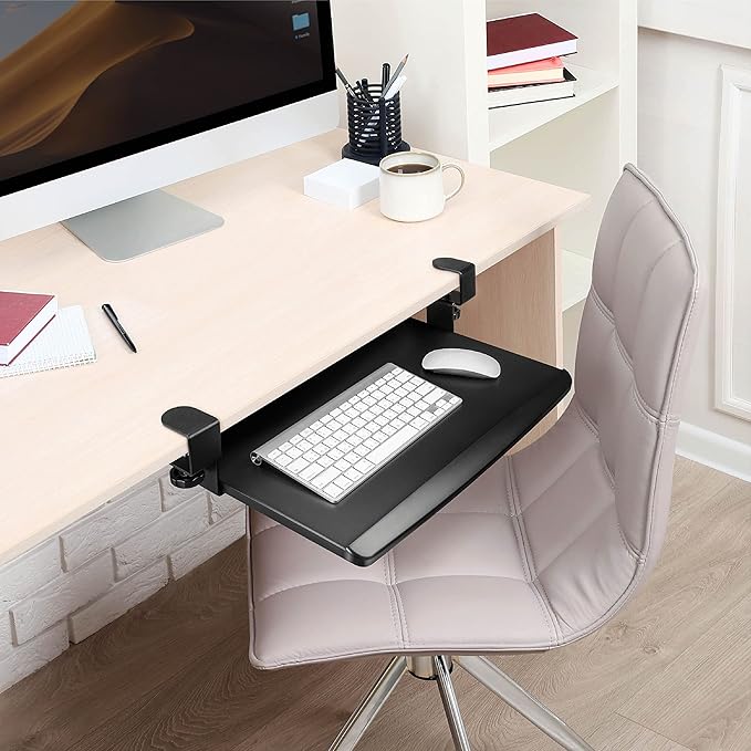 EHO Clamp-On Retractable Adjustable Keyboard Tray, Under Desk Ergonomic - Image 8