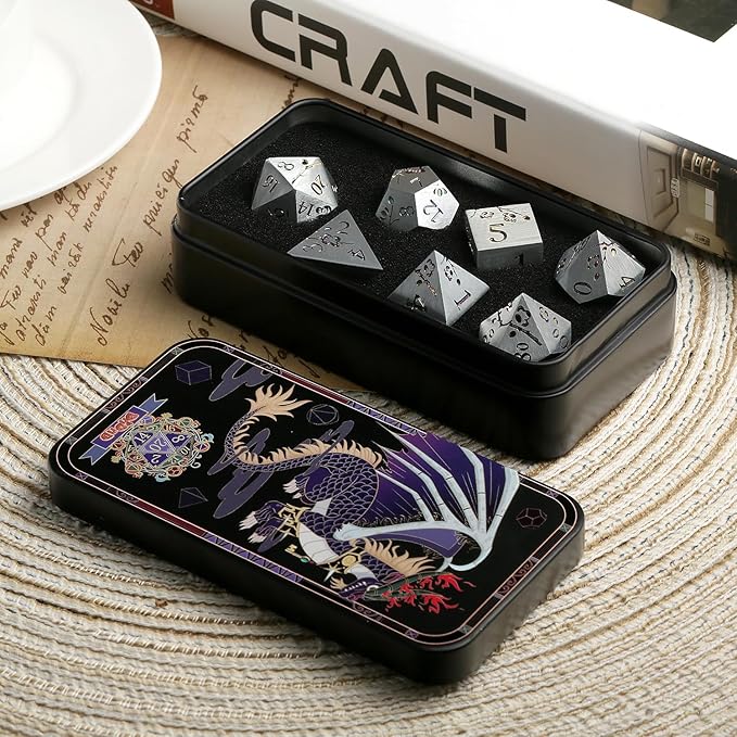DNDND Rainbow Flower Metal Dice Set - Image 4