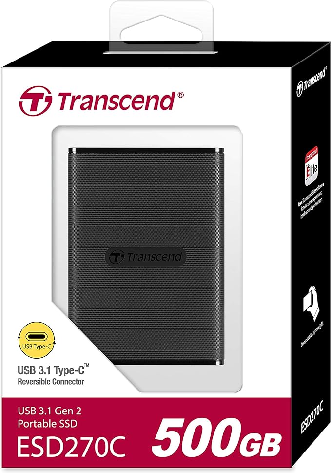 Transcend 500GB External SSD for iPhone/iPad/Mac/Windows/Android, - Image 2