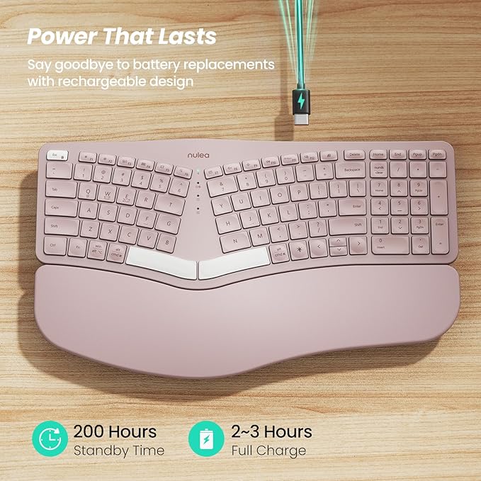 Nulea RT05 Wireless Ergonomic Keyboard, Split Keyboard - Image 3