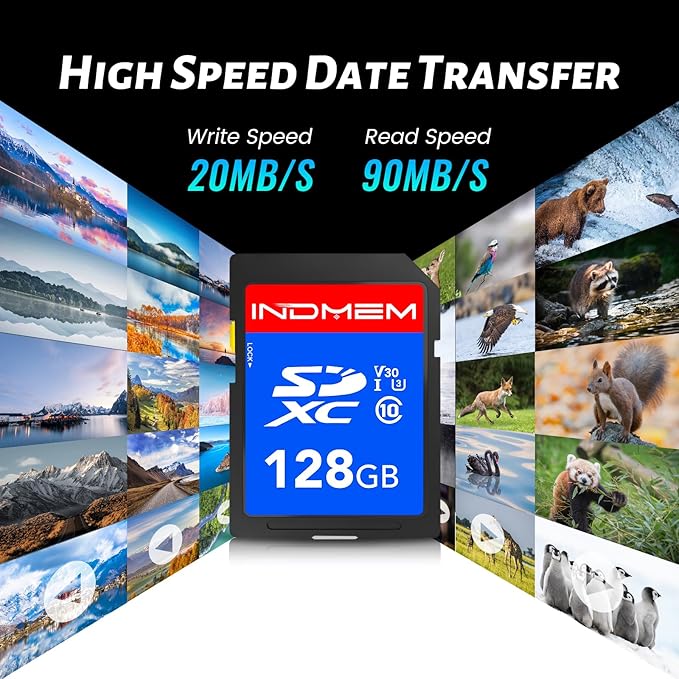 INDMEM SD Card 128GB 6-Pack, Class 10 128GB High Speed up to 90M/S Full HD - Image 5
