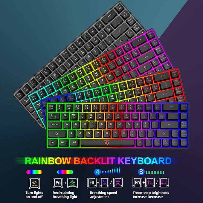 Snpurdiri 60% Wireless Gaming Keyboard and Mouse Combo, LED Backlit - Image 5