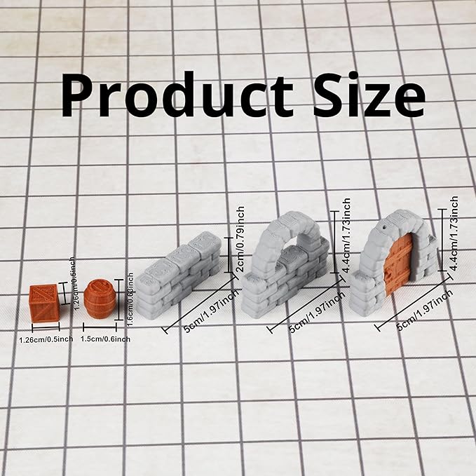 Dungeon Walls 40pcs 28mm Miniature RPG Modular System DND Terrain Building - Image 5
