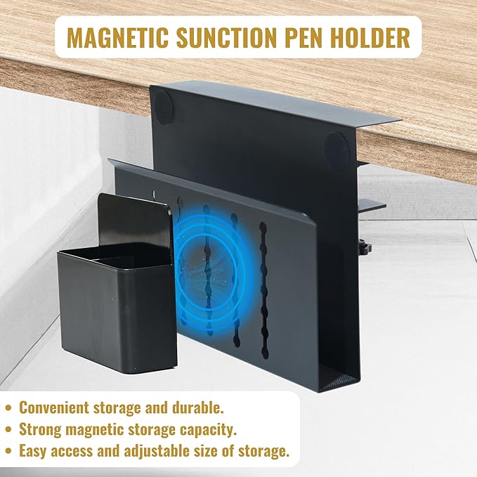 Desk Side Storage – Heavy-Duty Steel Laptop Holder Desk Attachment - Image 5