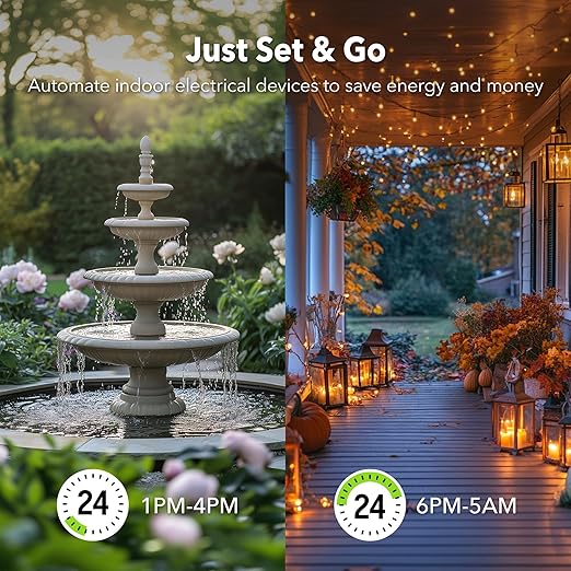BN-LINK 24 Hour Heavy Duty Mechanical Timer, Outdoor Timer Outlet Waterproof - Image 6