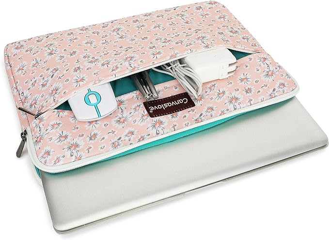 Canvaslove Pink Chrysanthemum Laptop Sleeve Case Bag - Image 3
