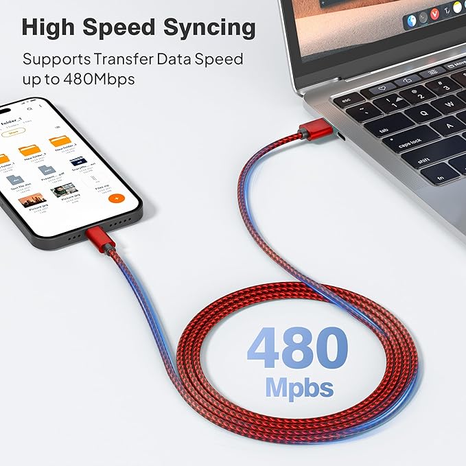 Elebase USB Type C Charger Cable 3 Pack 1.5/3.3/6.6FT, Car Charging Cord - Image 3