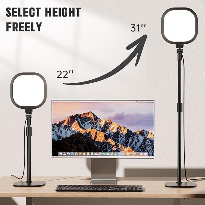 2 Packs Video Conference Lighting Kits, Dimmable Desk Ring Light - Image 4
