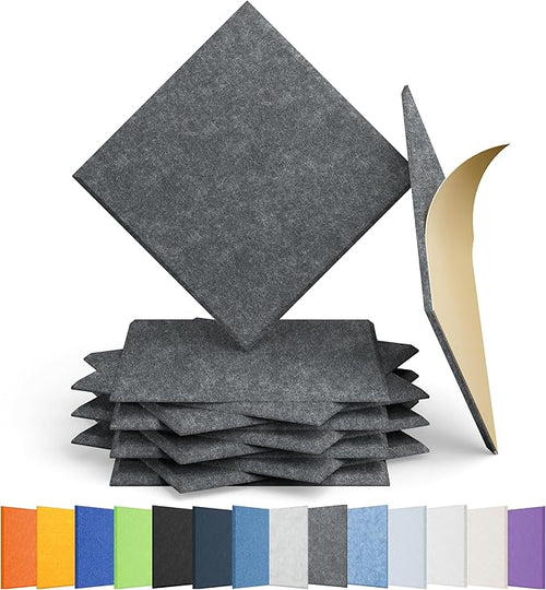 12 Pack Acoustic Panels Self Adhesive Sound Proof Foam, High Density Sound by Amantech