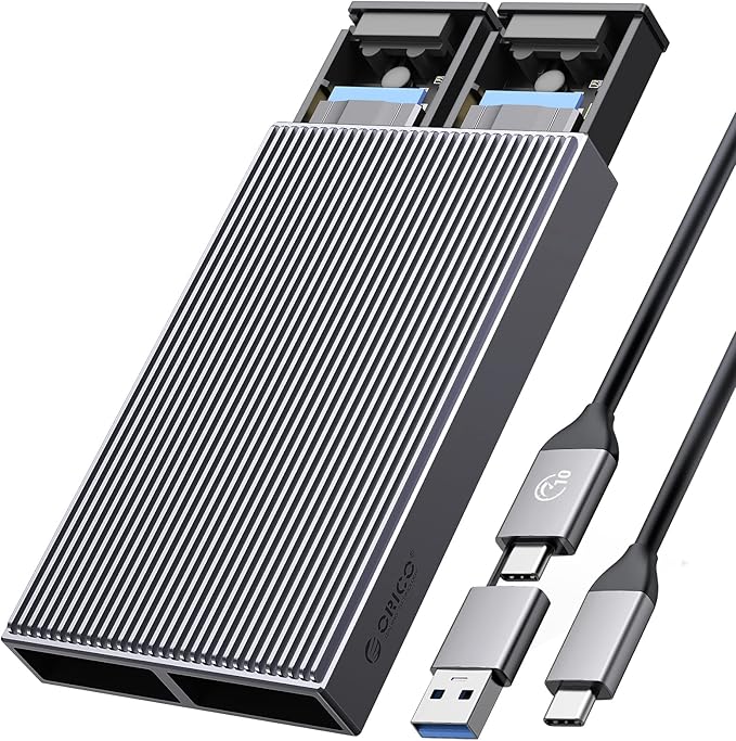ORICO Dual M.2 NVMe SATA SSD Enclosure, USB C to M2 Adapter by PioneerDataSolutionPowerYourFuture
