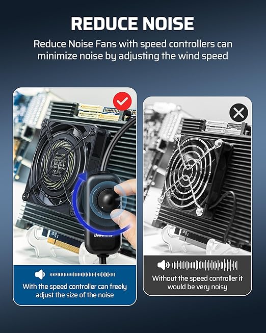 DEWENWILS 120V AC Quiet Muffin Fan, 80mm×25mm Waterproof Case Fan Cooling Fan - Image 4