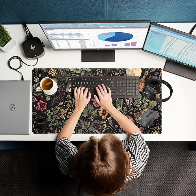 Desk Mat Botanical Witchery Mouse Pad Gaming Mat Dark Keyboard Mat, Long Mouse - Image 7