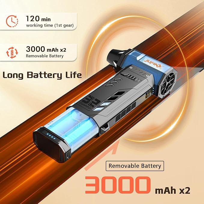 Air Duster -250000RPM Electeic Air Duster, Replaceable Batteries 2pcs, Long - Image 8