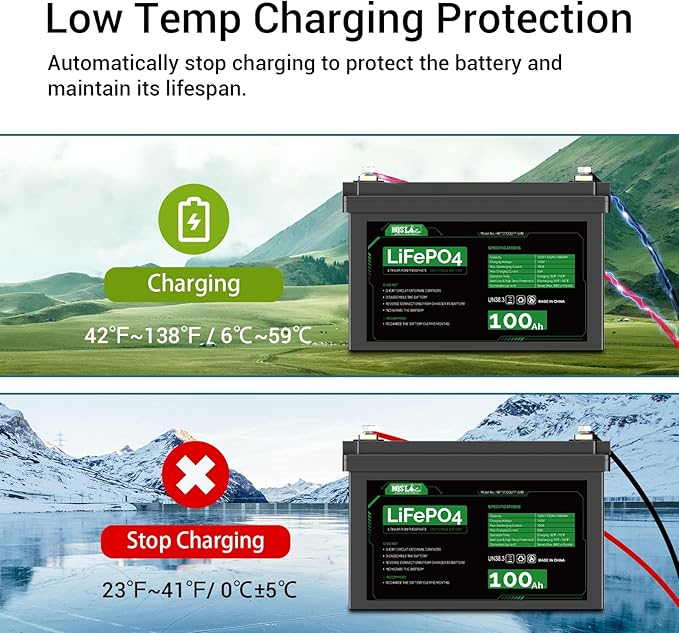 HQST LiFePO4 Battery 100ah Lithium Battery, 12V Lithium Iron Phosphate Battery - Image 3
