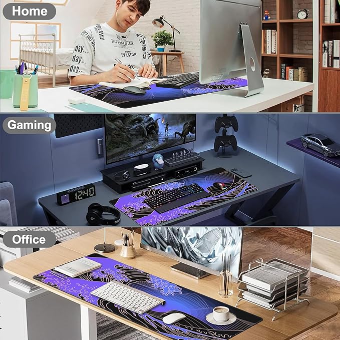 Mouse Pad, Large Ocean's Crest Leap Desk Mat, Extended Non-Slip Gaming Keyboard - Image 7