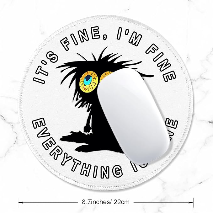ITNRSIIET Round Mouse Pad with Stitched Edge Premium-Textured Waterproof - Image 2