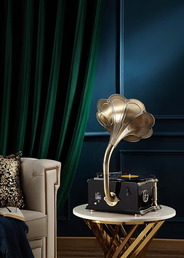 Vintage Gramophone with Bluetooth Output Vintage Record Players Retro - Image 3