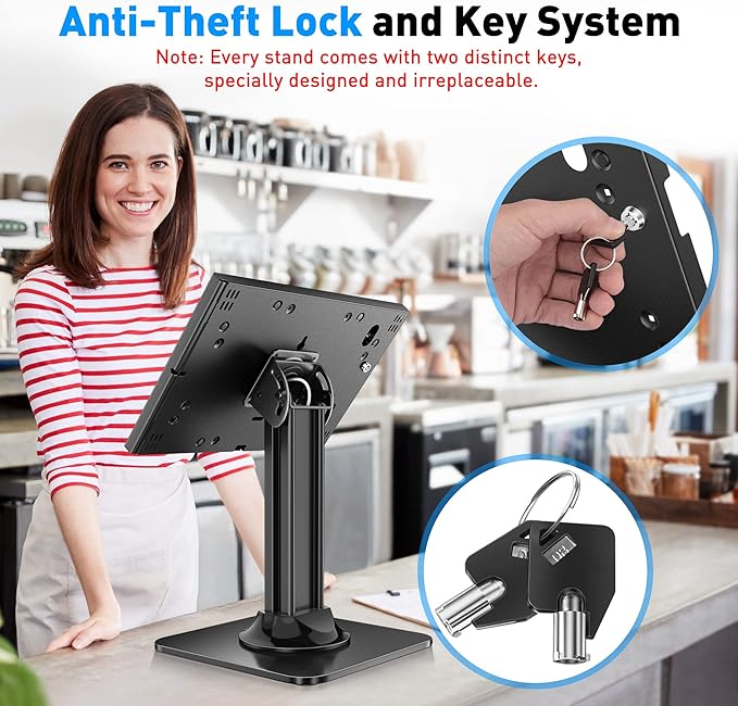 AboveTEK Anti-Theft iPad Kiosk Stand – POS iPad Security Stand & Locking Tablet - Image 3