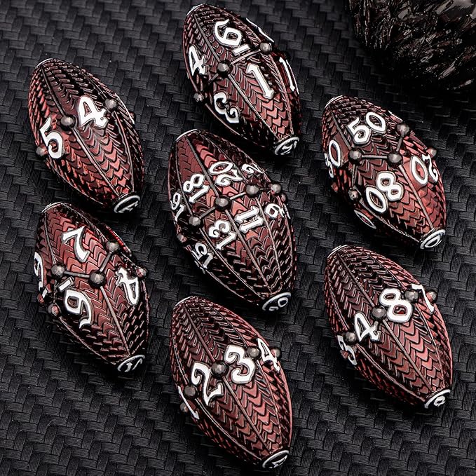 ARUOHHA DND Metal Dice Black Red Dragon Egg Dice - Image 6