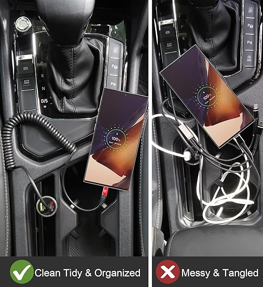 Coiled USB A to USB C Cable for Car 6FT 2Pack USB C Charger Cable Fast Charging - Image 5