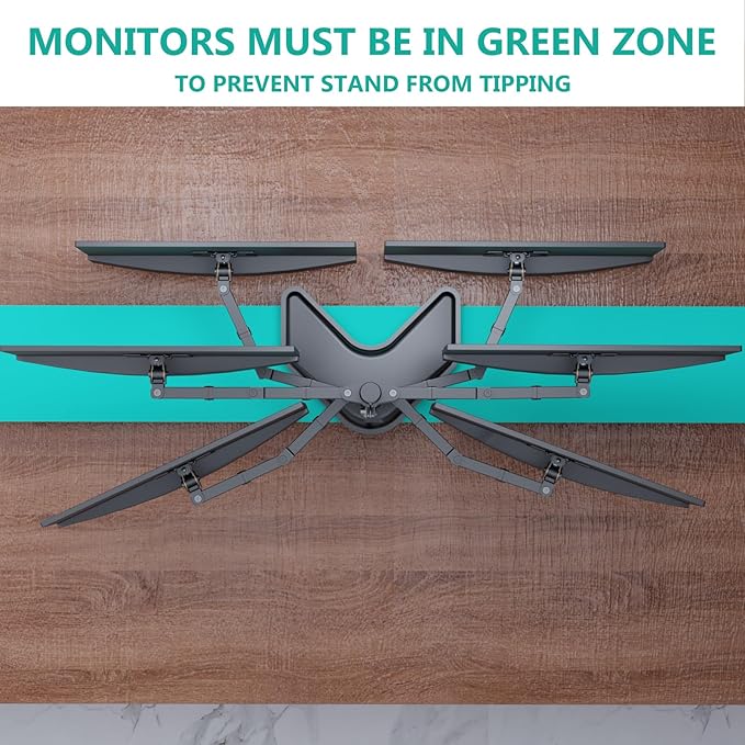 WALI Dual Monitor Stand for Desk, Monitor Stands for 2 Monitors up to 27 inch - Image 9