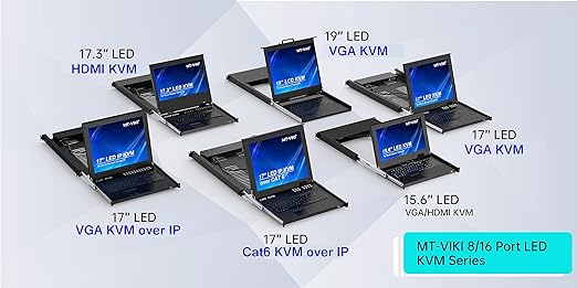 MT-VIKI Rack Mount KVM, 8 Port KVM VGA Switch w/15.6'' LCD Monitor, Mount into - Image 2