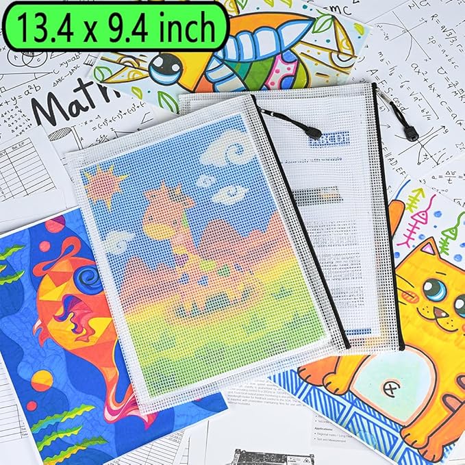AUSTARK 20 Pcs Zipper File Bags, Plastic Mesh Pouch, Board Game Storage Bag - Image 6