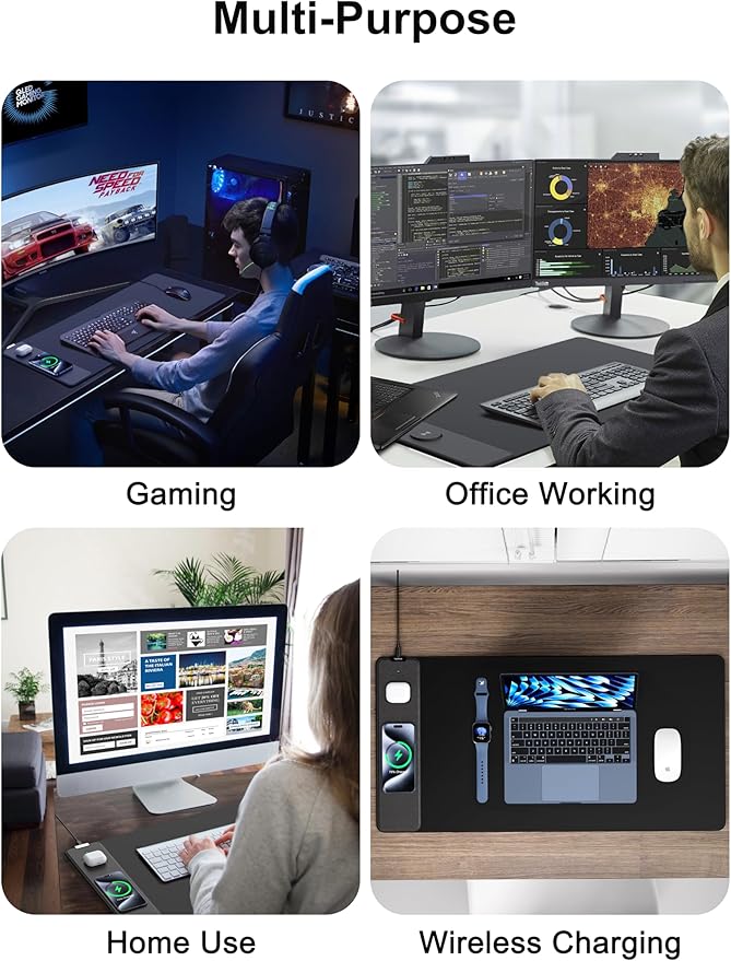 TopMade Mouse Pad with 15W Fast Wireless Charging, 35.43"x15.75" XXXL Large - Image 7