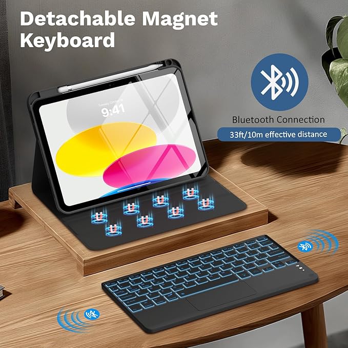 MoKo Touch Keyboard Case for iPad 11th Generation 11 inch 2025, iPad 10th - Image 4