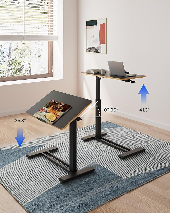 FLEXISPOT H7 PRO Mobile Standing Desk Adjustable Overbed Table Pneumatic - Image 6