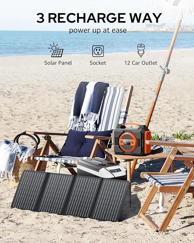 Solar Powered Generator 300W Rated, Portable Solar Generator Power Station - Image 3