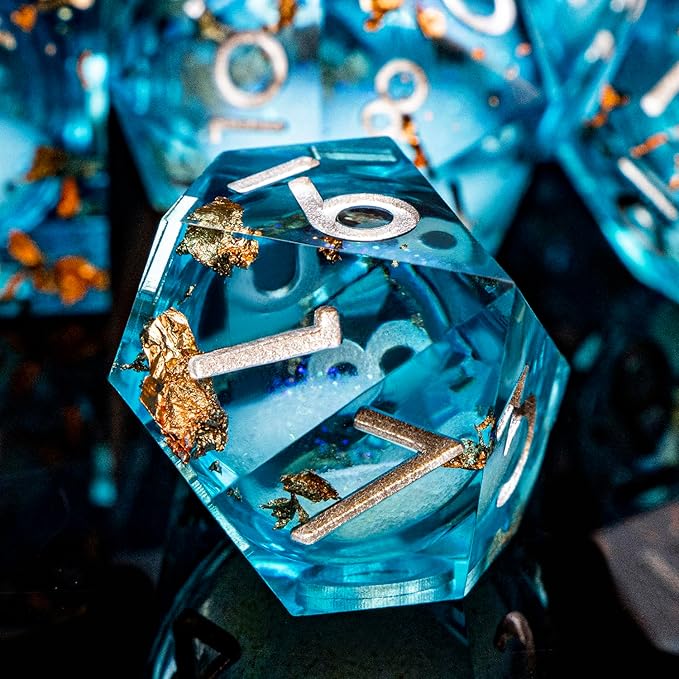 DND Dice Blue Liquid Core Dice Set - Image 5