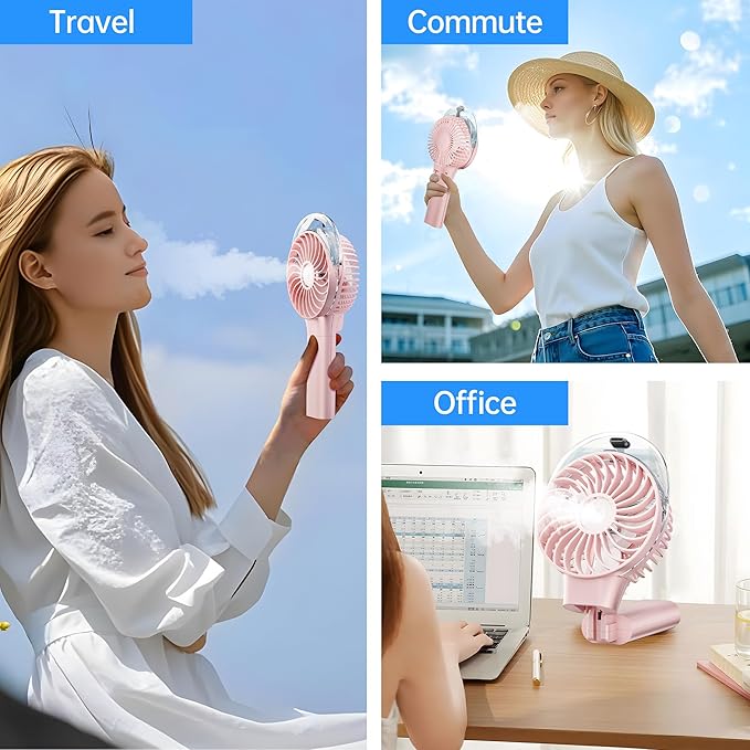 PANERGY Handheld Misting Fan – Rechargeable Battery Operated, Handheld Personal - Image 6