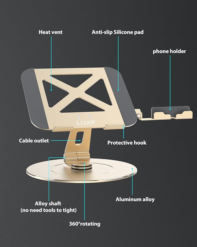 Ultra-Stable Aluminumy Swivel Laptop Stand - Image 4