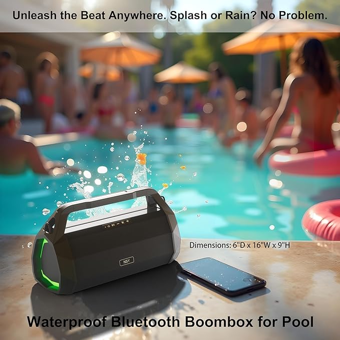 Portable Waterproof Speaker Bluetooth 5.3, Rugged 120W Loud Outdoor Boombox - Image 2
