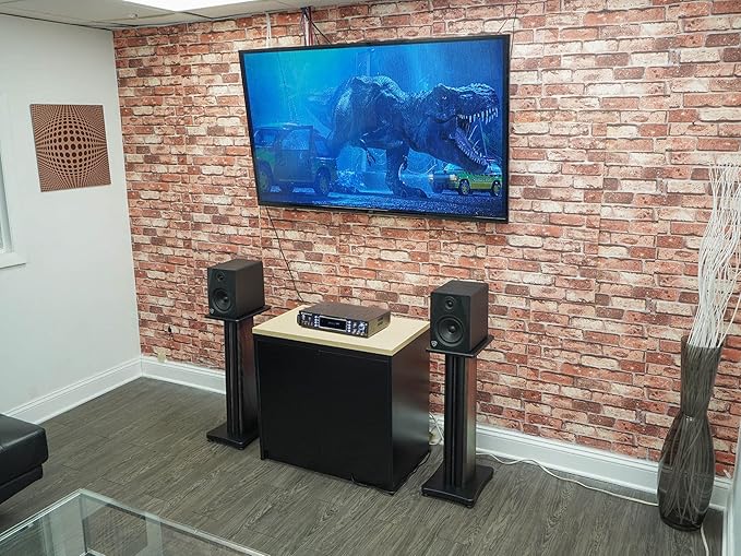 Rockville SS28D Premium 28" Dark Wood Speaker Stands, Solid MDF, Dual Top Plates - Image 7