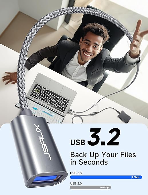 USB 3.0 Extension Cable 6.6FT, JSAUX USB A Male to Female Extension Cord - Image 2