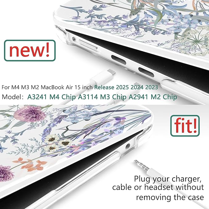 TWOLSKOO Compatible with M4 MacBook Air 15 inch Case 2025-2023 Released Model - Image 3