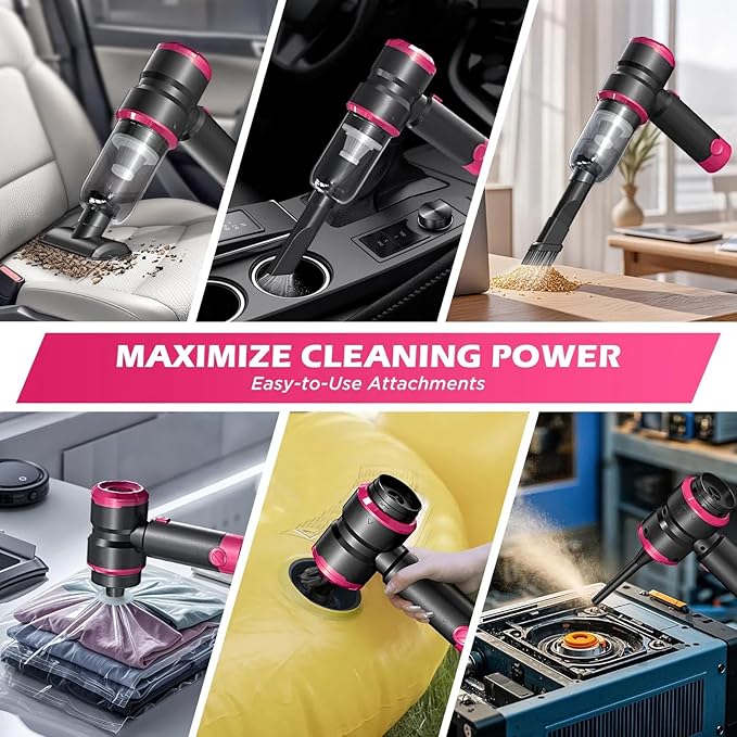 Handheld Car Vacuum with 15000PA Power, 4 in 1 Small Powerful Cordless Vacuum - Image 4