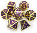 Haxtec D&D Metal Dice Set Gold Purple DND Dice Compatible by HaxtecDice