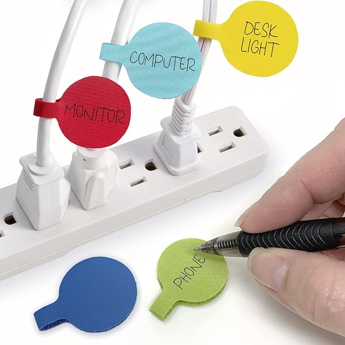Cable Labels - Wrap-It Storage - Circles, Wire Tags Write on Surface - Image 5