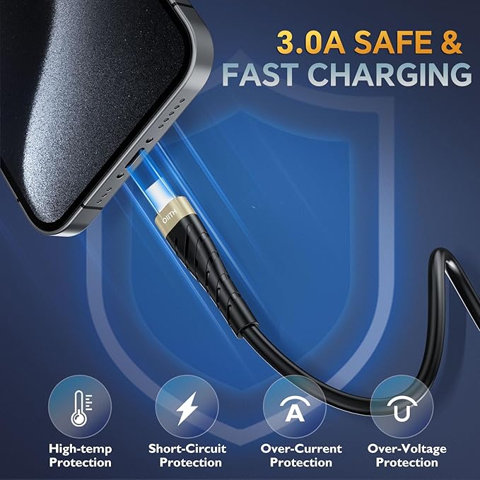 OIITH USB C Cable, USB A to USB C 3A Fast Charging Phone USB Type-C Charge - Image 2