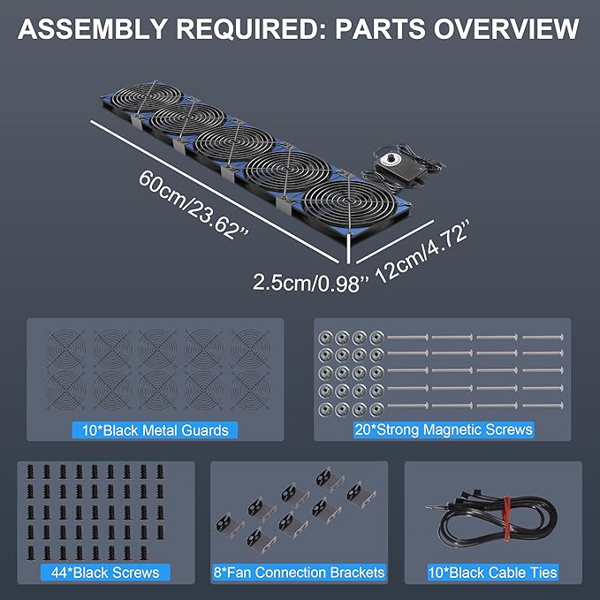 120mmx5 600mm Adjustable Computer PC Vent Fans 3V-12V Speed Controller - Image 4