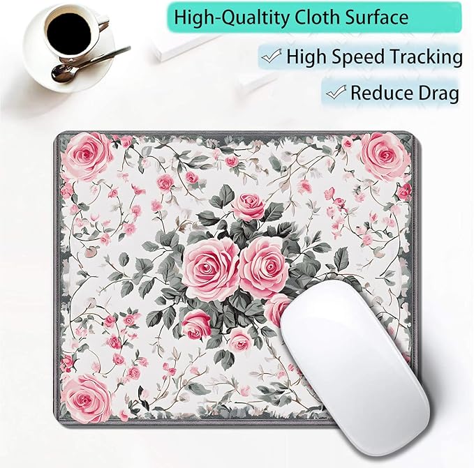 Vintage Flower Floral Custom Mouse Pad - Image 4