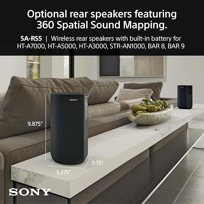 Sony BRAVIA Theater Bar 8 Sound Bar, SA-SW5 Wireless Subwoofer, and SA-RS5 - Image 5