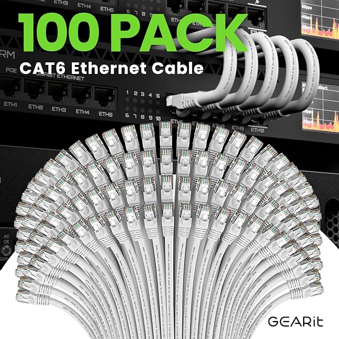 GEARit Cat 6 Ethernet Cable Cat6 Network Patch, Snagless Cord, Internet - Image 2