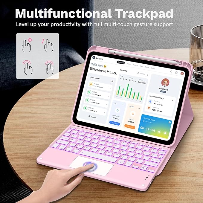 MoKo Touch Keyboard Case for iPad 11th Generation 11 inch 2025, iPad 10th - Image 5