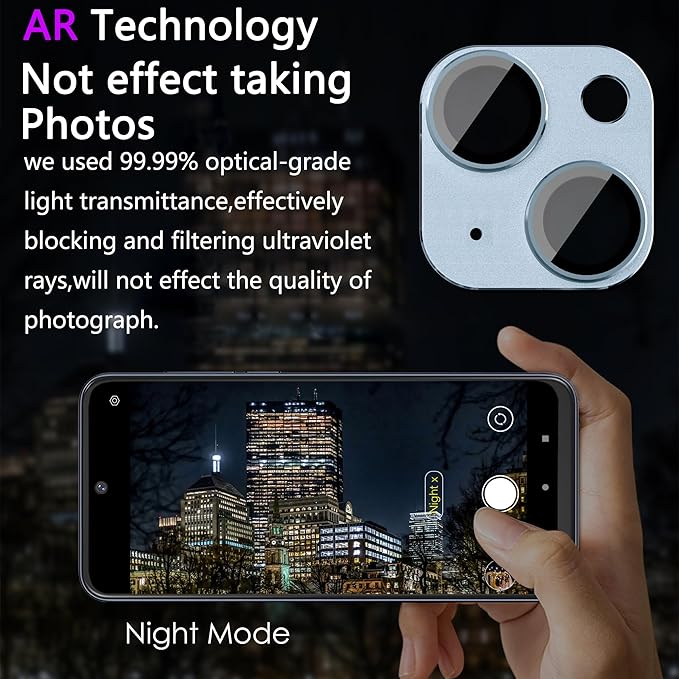 2 Pack Camera Lens Protector for iPhone 14 / iPhone 14 Plus, AR Tempered Glass - Image 3