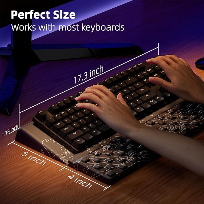 Ospelelf Wrist Support With Keyboard Stand, Comfy Ergonomic Riser Holder - Image 6